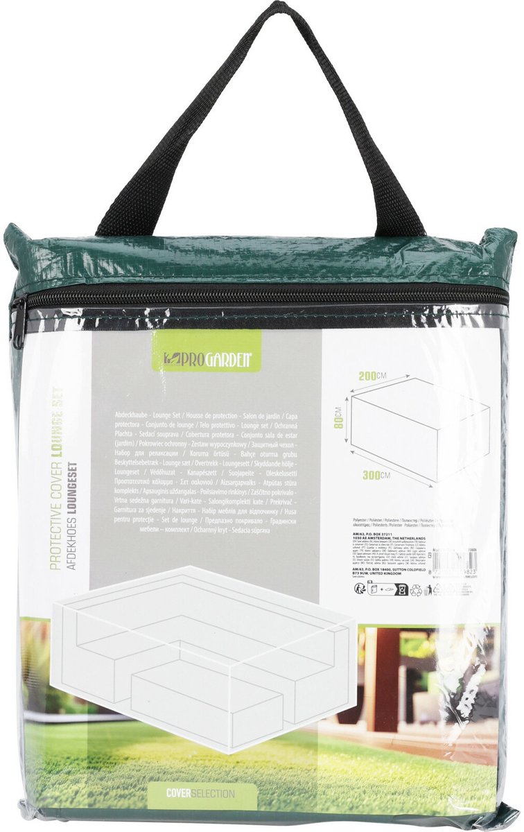 Pro Garden Lounge set hoes - donker groen - kunststof - 300 x 200 x 80 cm - waterafstotend - met rits Donkergroen