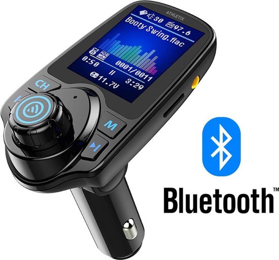 Transmetteur FM Bluetooth pour voiture, adaptateur radio écran couleur 4,6  cm