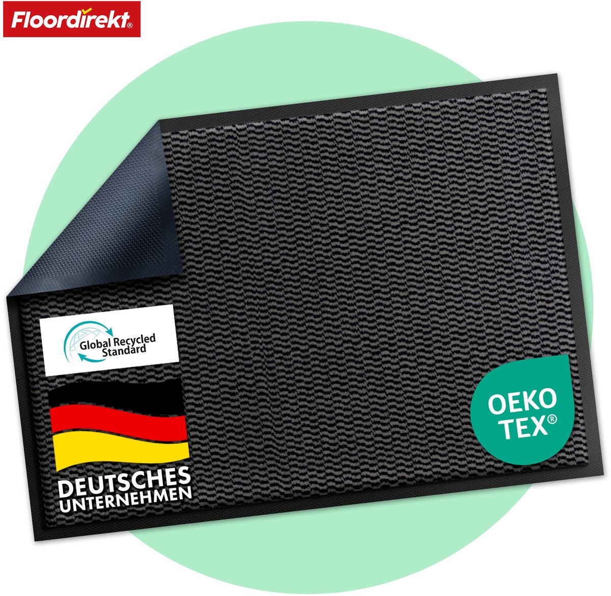 Floordirekt Premium Deurmat SKY Novo - Voor Entree - Vuilvangmat - Anti-slip & Afwasbaar - Voor Het Opbergen van Vuil - Antraciet - 40 x 60 cm