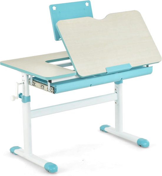 Bureau Enfant Réglable En Hauteur + Chaise Ergonomique – Plateau Inclinable, Tiroir, Design Évolutif Garçon & Fille