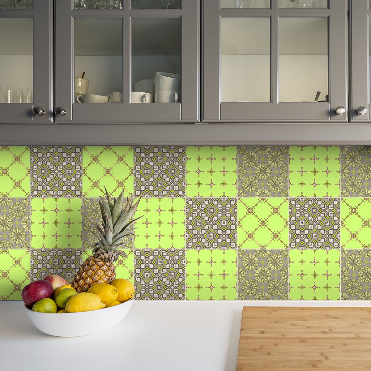 Ambiance Sticker Zelfklevende tegelmuurstickers voor keuken en badkamer - 24 Timeo Azulejos tegelstickers - 24 stickers, 20x20cm Multi color