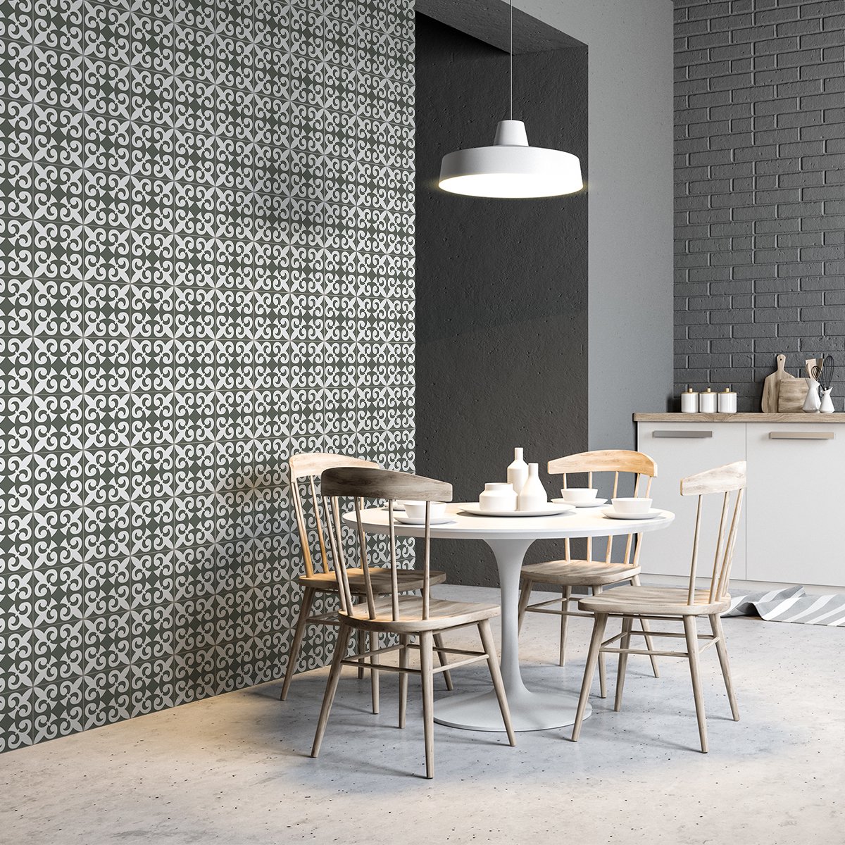 Ambiance Sticker Zelfklevende muurstickers in de vorm van tegels voor keuken en badkamer - 60 Azulejos Floria cementtegelstickers - 60 stickers 20x20cm Multi color