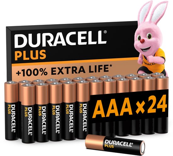 Duracell Plus AAA - alkaline batterijen - 1,5V, LR03 - 24 stuks