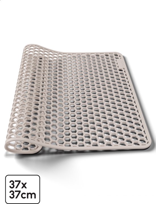 Bodo® – Tapis d'évier en Siliconen beige - 37 x 37 cm - Accessoires de vêtements pour bébé de Cuisine - Protecteur d'évier pour 40 x 50 cm - Sous-verres en Siliconen - Anti rayures - Accessoires de vêtements pour bébé d'évier