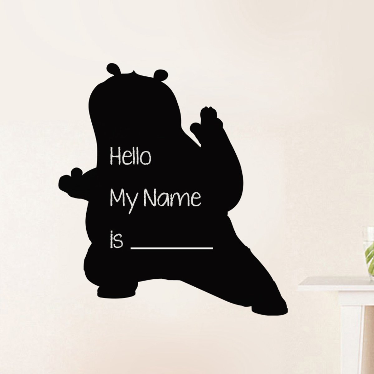 Ambiance Sticker Schoolbordsticker - uitwisbare zelfklevende muurstickers - Silhouet van een Kung-Fu Panda - 90x90cm Multi color