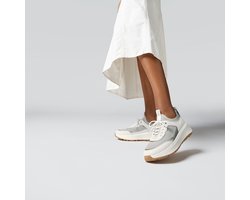 FitFlop F-Mode Suede/Knit Flatform Slip-On Laced Sneakers GRIJS - Maat 37