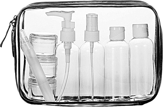 Set de Travel Essentials (18pcs),Transparent Refillable Empty Squeeze