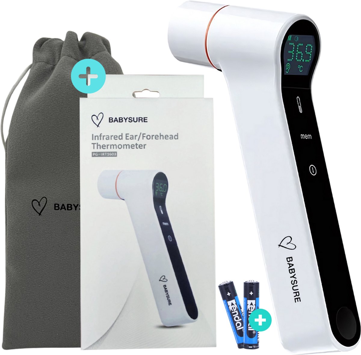 Bol.com BabySure® IRT1603 – Thermometer - Oorthermometer - Koortsthermometer - Infrarood - Voor Volwassenen, Kinderen en Baby's aanbieding
