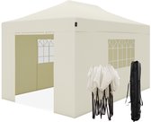 Bol.com LifeGoods Partytent - Paviljoen - 3x4.5 m - Zijwanden - Easy Up - Opvouwbaar - Waterdicht - Draagtas met Wieltjes - Beige aanbieding