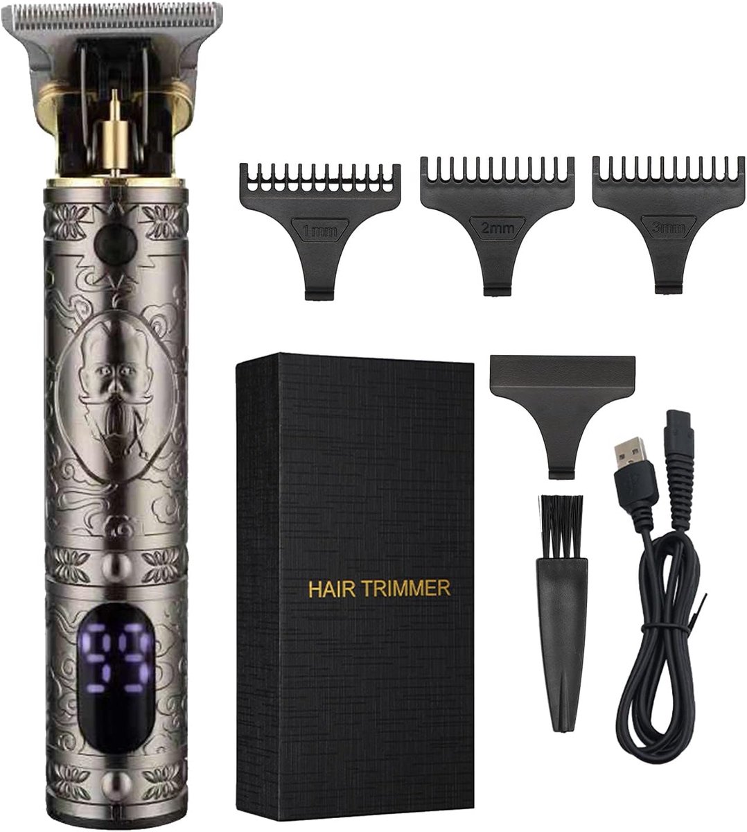 Professionele Draadloze Tondeuse met LCD-Display en T-Blade - Ideaal voor Thuis en Kapsalon