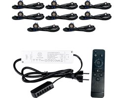 TrueLED Compact Black - Inbouw LED Spot Dimbaar voor Overkapping - IP65 Verlichting voor Veranda - Complete set van 8 LED Spots