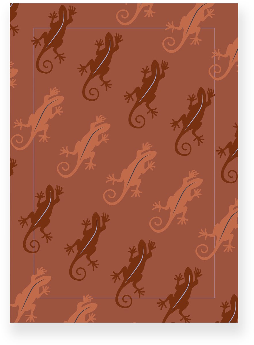 Yisual Poster 30x40 cm - Gekko Patroon - Bruin - Donkerbruin - Tropisch - Dieren - Muurdecoratie - Wanddecoratie