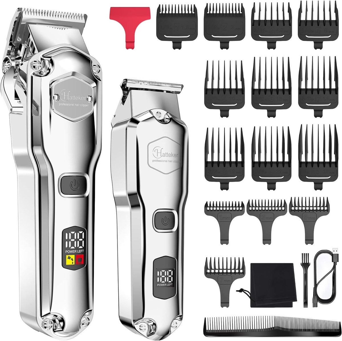 Waterdichte Tondeuse Set voor Heren met USB Oplaadbare Haartrimmer