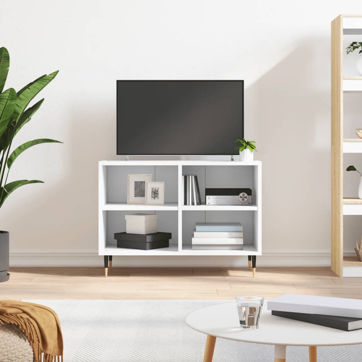 VidaXL Mueble de TV madera de ingeniería blanco 69,5x30x50 cm | Leroy Merlin