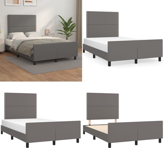 vidaXL - Kinderen - bedframe - met - hoofdboard - Crème - 90 - x - 190