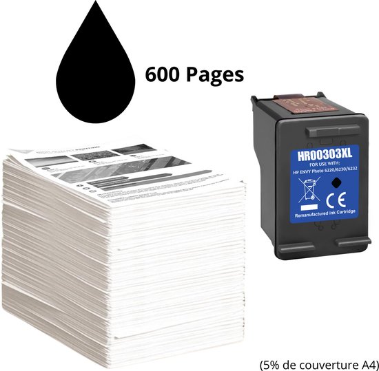 Cartouche d'encre remplacement pour HP 303XL Noir compatible HP Envy Inspire 7200 7221e 7252e 7900 7920e 7955e Envy Photo 6200 6220 6230 6255 7100 7130 7155 7800 Tango