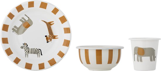 Bloomingville Kinderservies Set Emaille Jesse Oranje