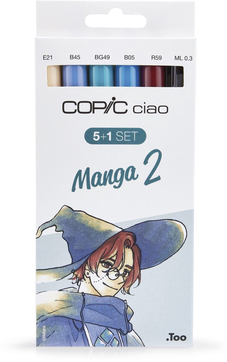 COPIC Marker Ciao, 5+1 Set ´Manga 2´ - Stiften Set 6 Stuks - Professionele Markers op Alcoholbasis