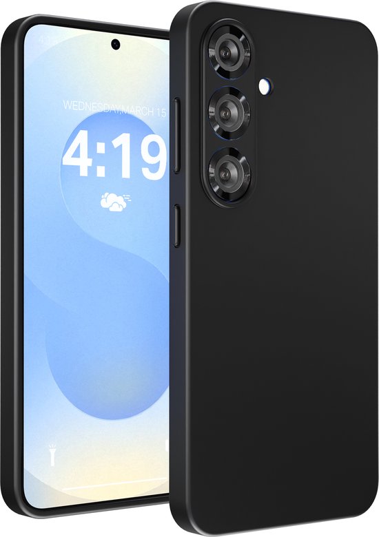 Hoesje voor de Samsung Galaxy S25 Hoesje Zwart - Siliconen Hoes Case Cover Zwart