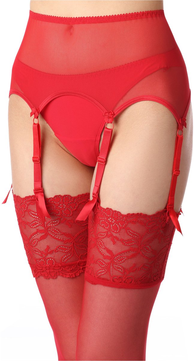 Merry Style Sierlijke Jarretel Gordel - Gordelbretels – Rood2 – XL - MS-KS-912