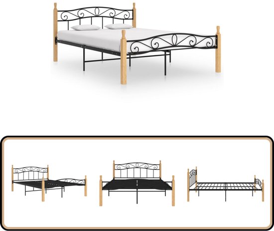 EMODA 46 cm Hoge Bedframe 120x200 cm, Zwaar Belastbaar Metalen Platform EMODA 46 cm Hoge Bedframe 120x200 cm, Zwaar Belastbaar Metalen Platform