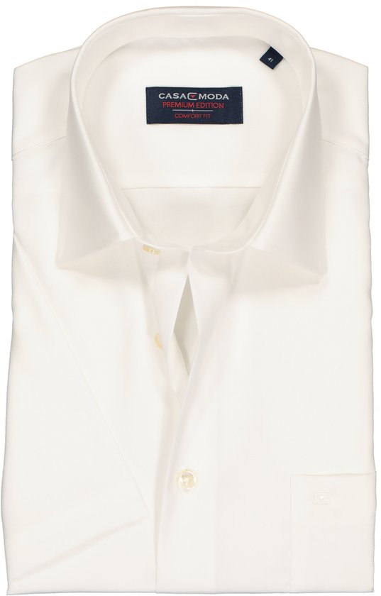 Chemise Casa Moda Ecru Popeline Unie Kent Manches Courtes Coupe Confort - 46