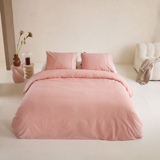 Walra Dekbedovertrek Remade Uni Essence - 200x220 - 100% katoen - Roze van Walra — afbeelding 2