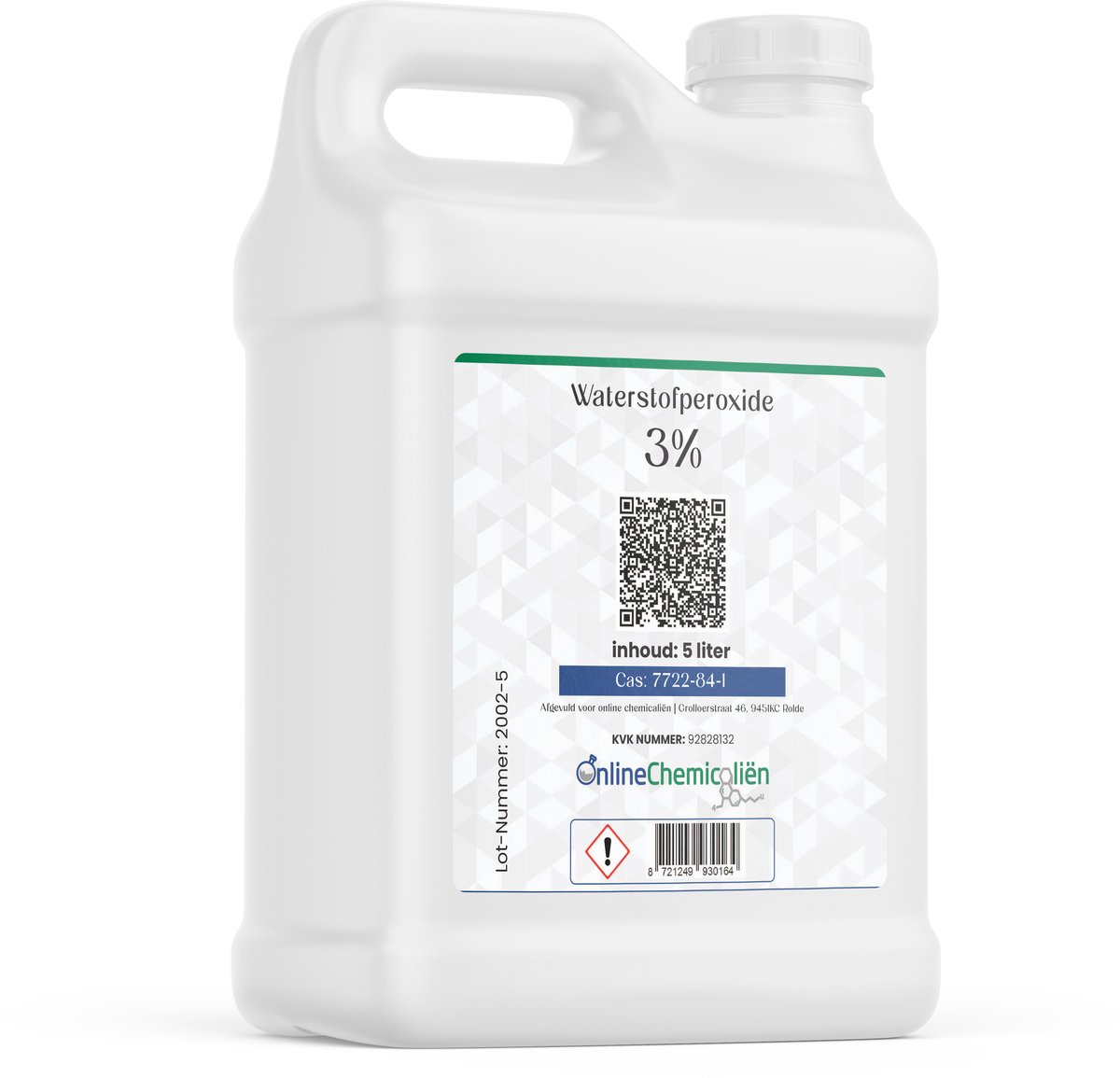 Online chemicalien – Waterstofperoxide – 3% – 5 Liter – Zuurstofwater – Ontsmetten en Huishoudelijk