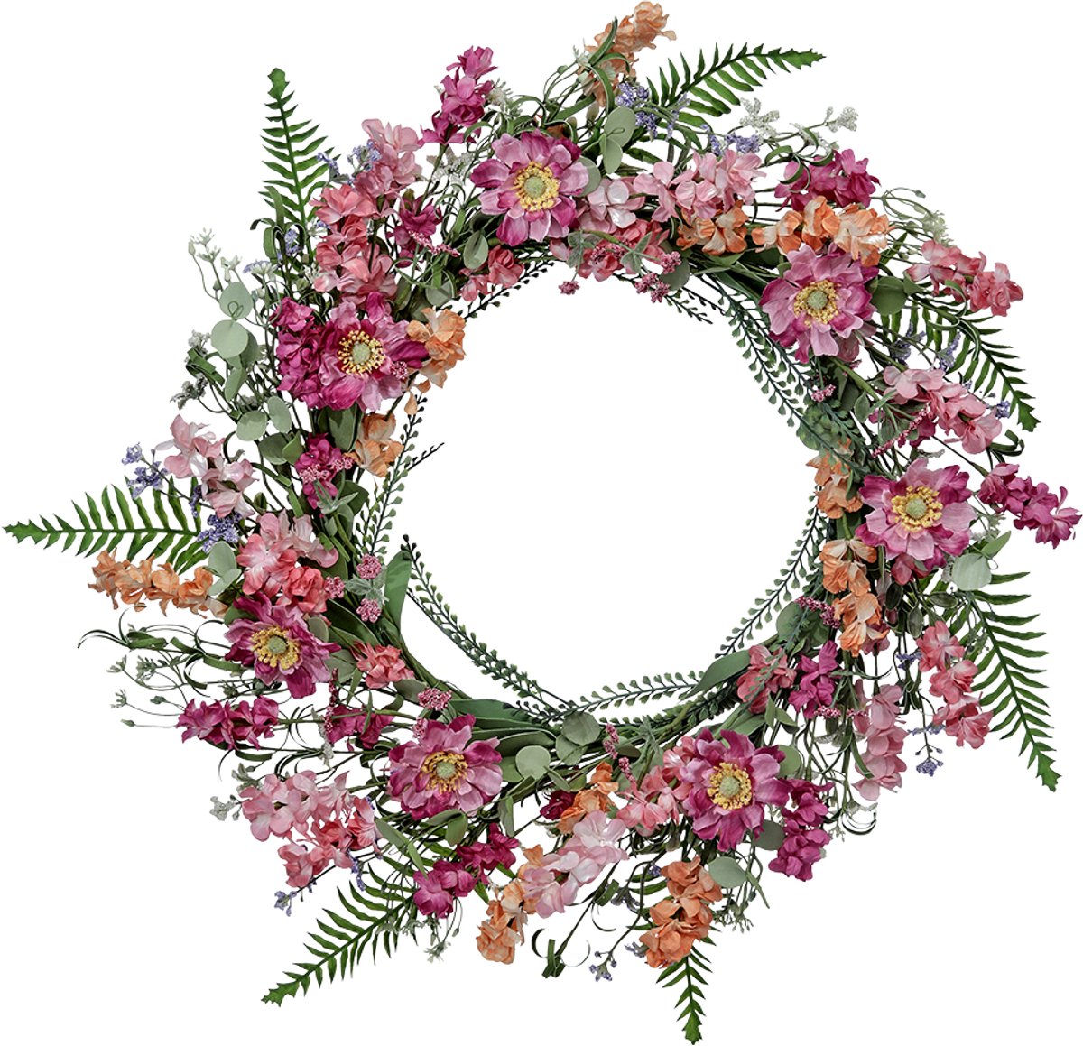 Viv! Home Luxuries Krans Bloemen - Lente Bloesems - roze perzik - Ø56cm