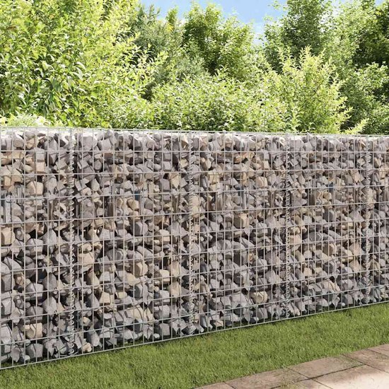 Gabion panier en maille The Living Store - 120 x 30 x 50 cm - Argent - Solide et durable