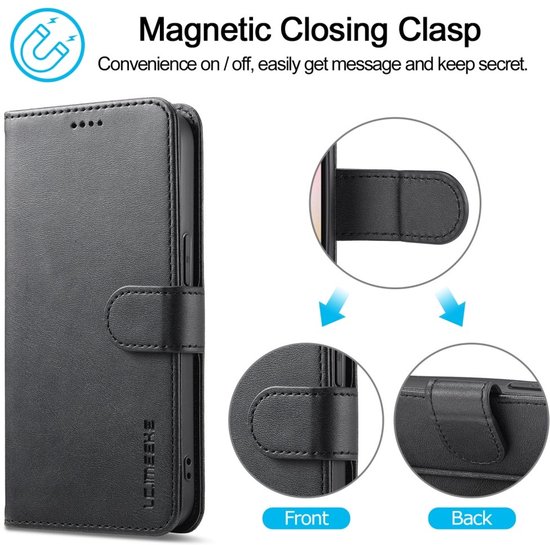 Étui LC.IMEEKE - Adapté à iPhone 16 - Étui de Luxe LC.IMEEKE - Zwart