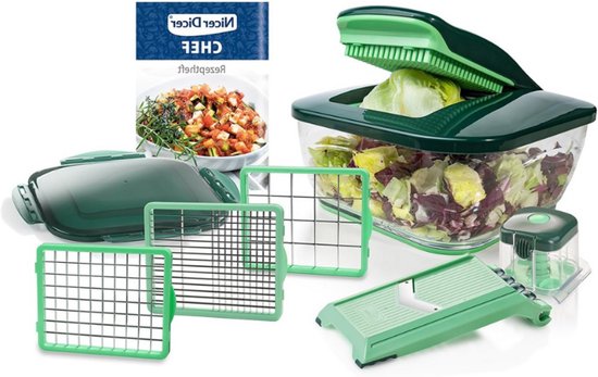 Nicer Dicer Chef XXL Gemüseschneider Zerkleinerer Professional, Set 12-tlg