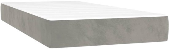 vidaXL Boxspring avec matelas Velours Gris clair 90x200 cm - Boxspring - Sommiers - Lit - Meubles de couchage