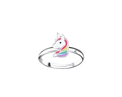 Zilveren verstelbare kinderring eenhoorn unicorn | one-size fits all | Zilverana | Sterling 925 Silver