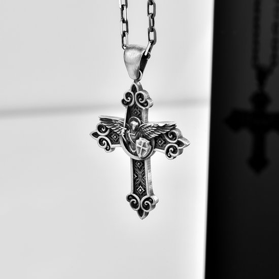 Zilveren Sint-Raphaëlhanger Saint Raphael-medaille Aartsengel Waterdichte Ketting Protector Hanger Rvs Ketting Voor Mannen Cadeau Voor Man - België