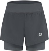 Short de course 2 en 1 Rogelli Essential pour femme - Pantalon de course - Grijs - Taille L