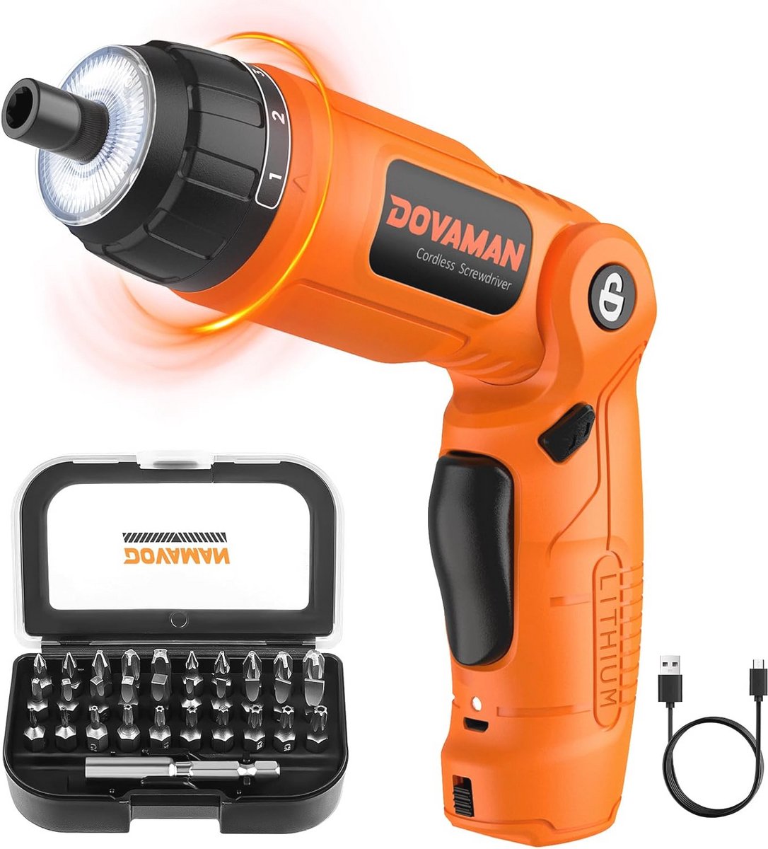 Draadloze elektrische schroevendraaier 4V MAX met 31 bits en LED verlichting