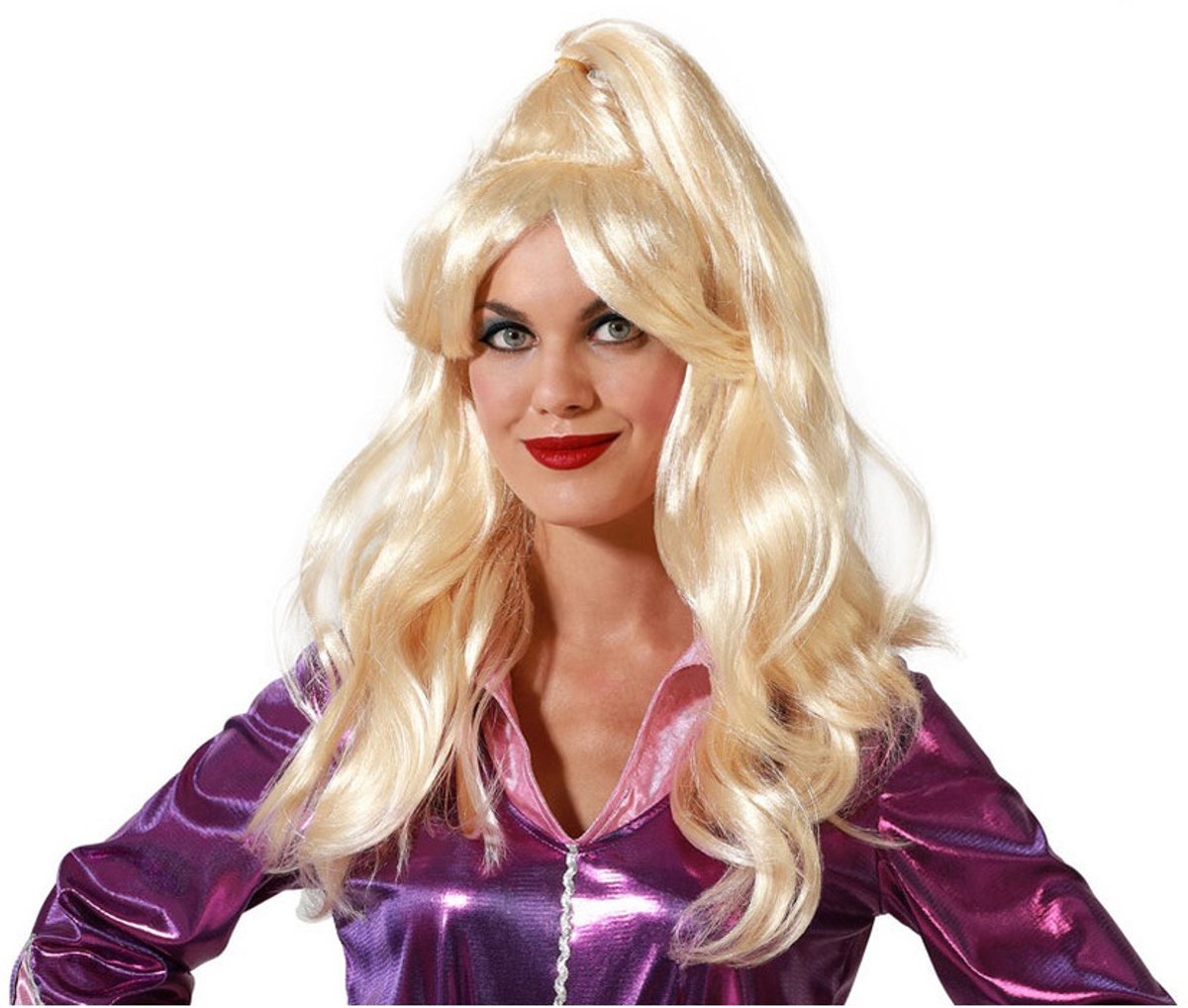 Atosa Verkleedpruik Dames - Blond - Barbara filmster - lang golvend haar - Beroemdheid - Jaren 80/Eighties/Seventies - carnaval