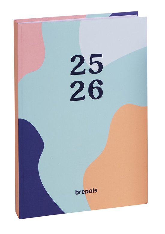 Brepols agenda 2025-2026 - Student COLOR CAMO - Schoolagenda - 1 week op 2 pagina's - Stevige omslag - Weekoverzicht - Mint - 9 x 16 cm