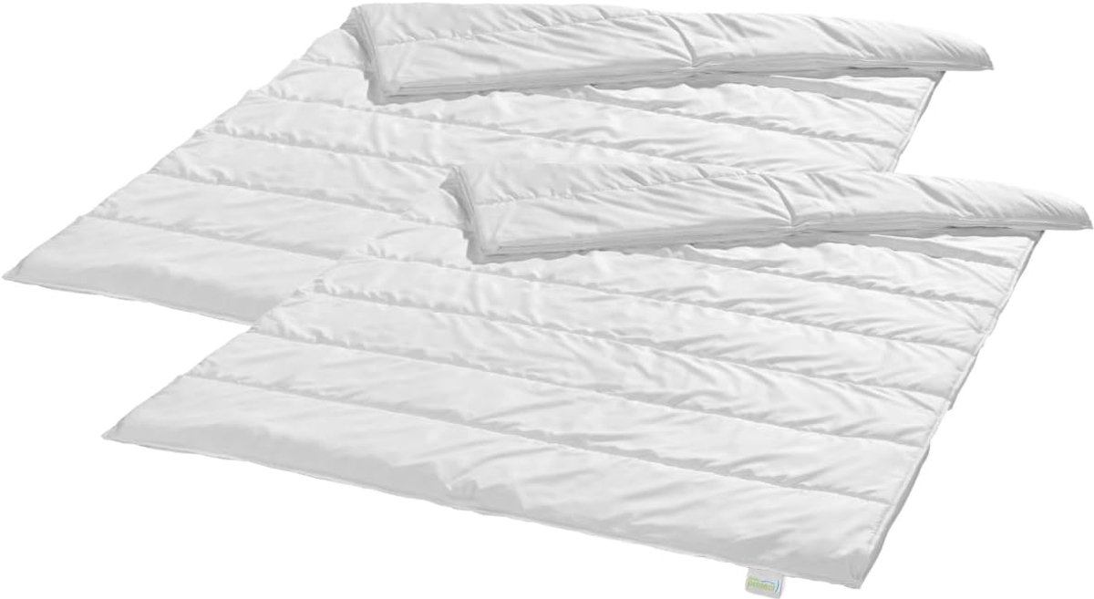 Bodyprotect ECOLine set van 2 dekbedden 155 x 220 cm, 4-seizoenen dekbedden, beddengoed van 100% microvezel, wasbaar, geschikt voor mensen met een allergie, dekbed, wit