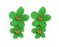 Oorbellen -Glee -Lente groen- 5 cm- Charme Bijoux