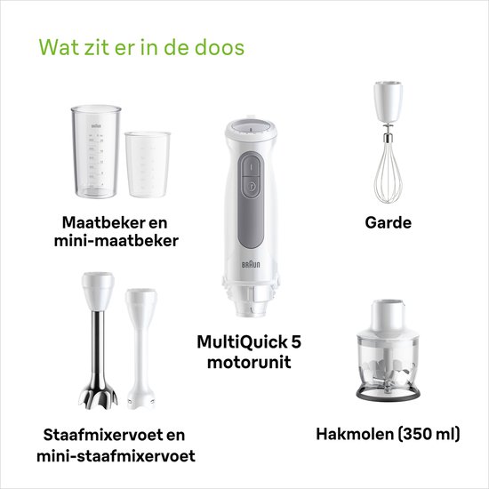 Braun MultiQuick 5 MQ50.220M - Staafmixer - Geschikt voor babyhapjes - Wit van BRA — afbeelding 5