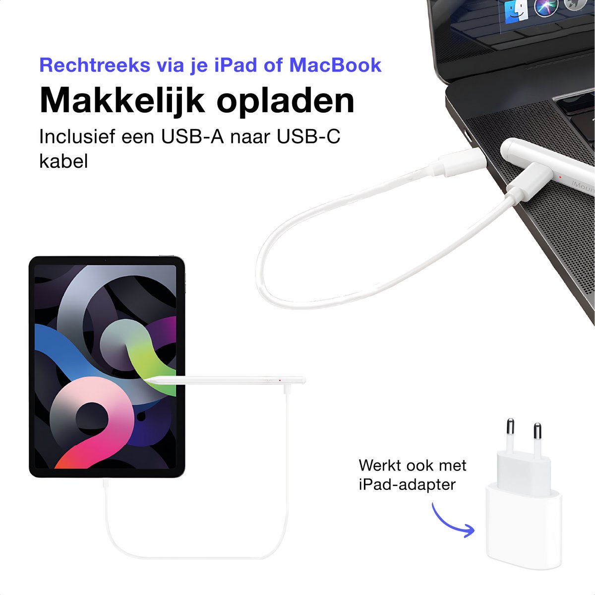 iMounts Apple pencil iPad - USB-C - ipad pen 2e generatie alternatief thumbnail 4