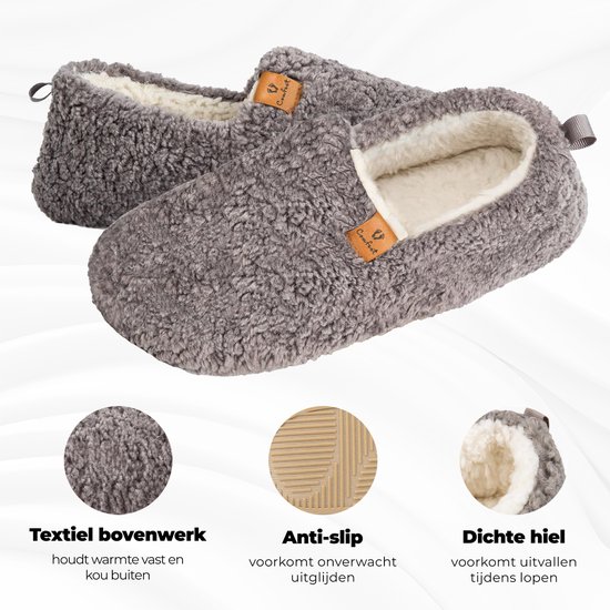 Pantoufles femmes Femme - Comfeet - Taille 40/41 - Grijs - Antidérapants - Pantoufles