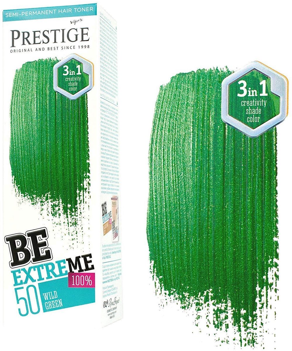 Prestige Wild Green Groene Haarverf – Semi-Permanente Haarkleuring Groen – Milde formule zonder Ammoniak, PPD en Peroxide – 100ml