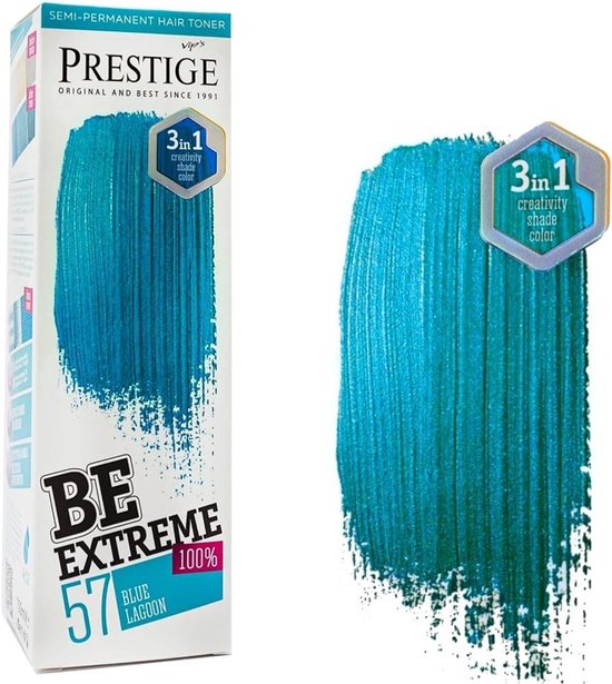 Prestige Blue Lagoon - Blauwe Haarverf - Semi-Permanente Haarkleuring Blauw - Zonder Ammoniak en Peroxide - 100ml