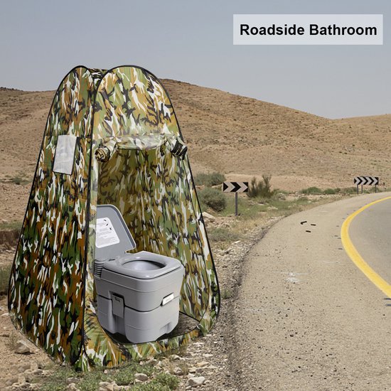COSTWAY Pop-Up douchetent draagbare kampeertent voor aankleden, toilet, kleedkamer, buiten onderdak privé van Costway — afbeelding 3