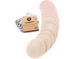 Vulpes Goods® BabyCare - Wasbare Zoogcompressen - Organisch - 14 Stuks - Cup B t/m D - Wasbaar - Natuurlijk - Milieuvriendelijk - Incl. Waszak en Opbergetui