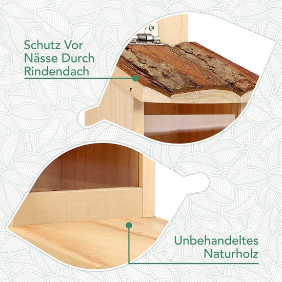 Casa Per Insetti Wildlife Friend In Legno E Metallo, 6 Nidi, 57x30x9 Cm, Per Api, Coccinelle E Farfalle, Con Supporto