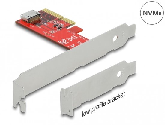 Foto: Delock pci express x4 card to 1 x internal oculink sff 8612 low profile form factor